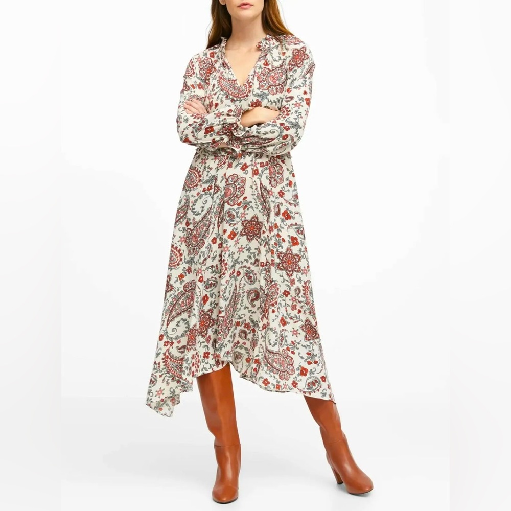 Banana Republic Paisley & Floral Printed Kerchief Hem Dress US6 $159